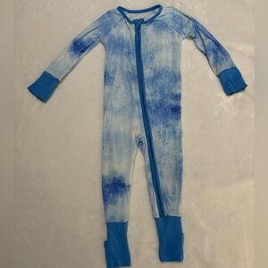 Little Sleepies Blue Watercolor Zippy 6-12m